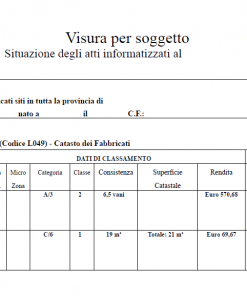 VISURA CATASTALE SOGGETTO